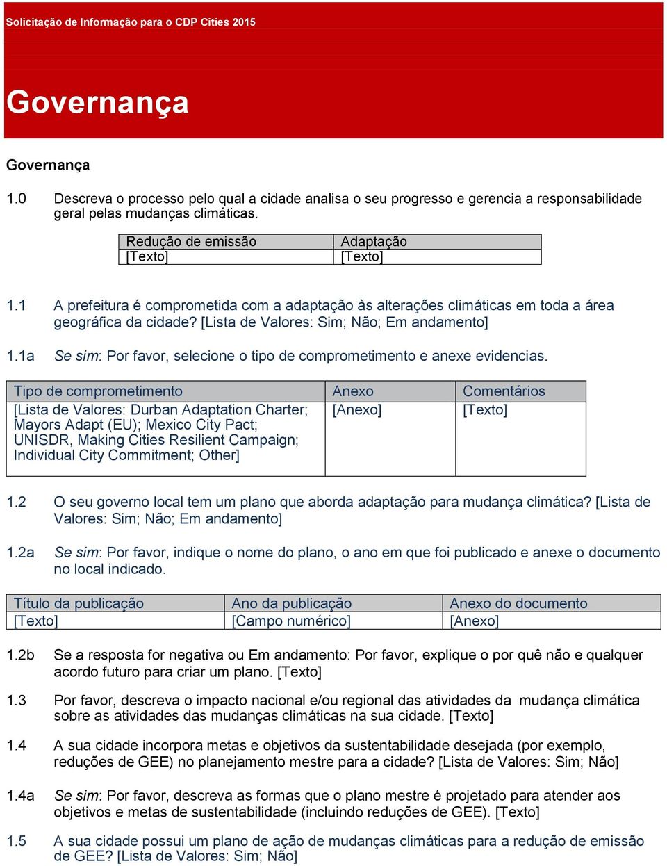 1a Se sim: Por favor, selecione o tipo de comprometimento e anexe evidencias.