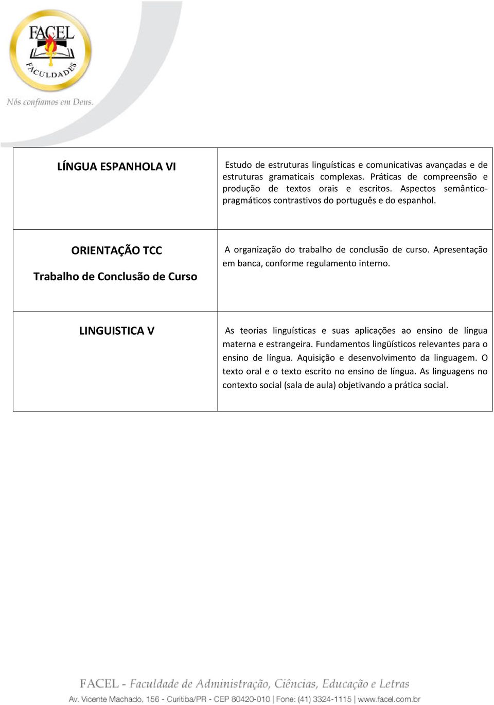 Apresentação em banca, conforme regulamento interno. LINGUISTICA V As teorias linguísticas e suas aplicações ao ensino de língua materna e estrangeira.