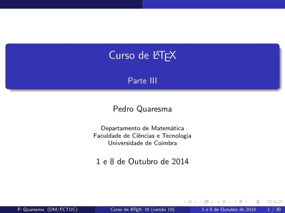 de Coimbra 1 e 8 de Outubro de 2014 P.