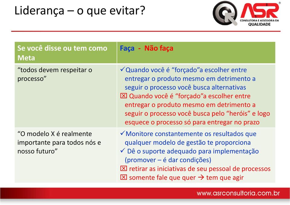 escolher entre entregar o produto mesmo em detrimento a seguir o processo você busca alternativas Quando você é forçado a escolher entre entregar o produto mesmo em