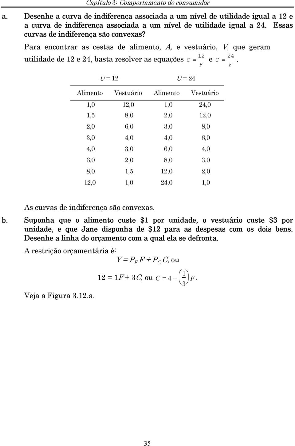 1,5 8,0 2,0 12,0 2,0 6,0 3,0 8,0 3,0 4,0 4,0 6,0 4,0 3,0 6,0 4,0 6,0 2,0 8,0 3,0 8,0 1,5 12,0 2,0 12,0 1,0 24,0 1,0 = 24. F As curvas de indiferença são convexas. b.