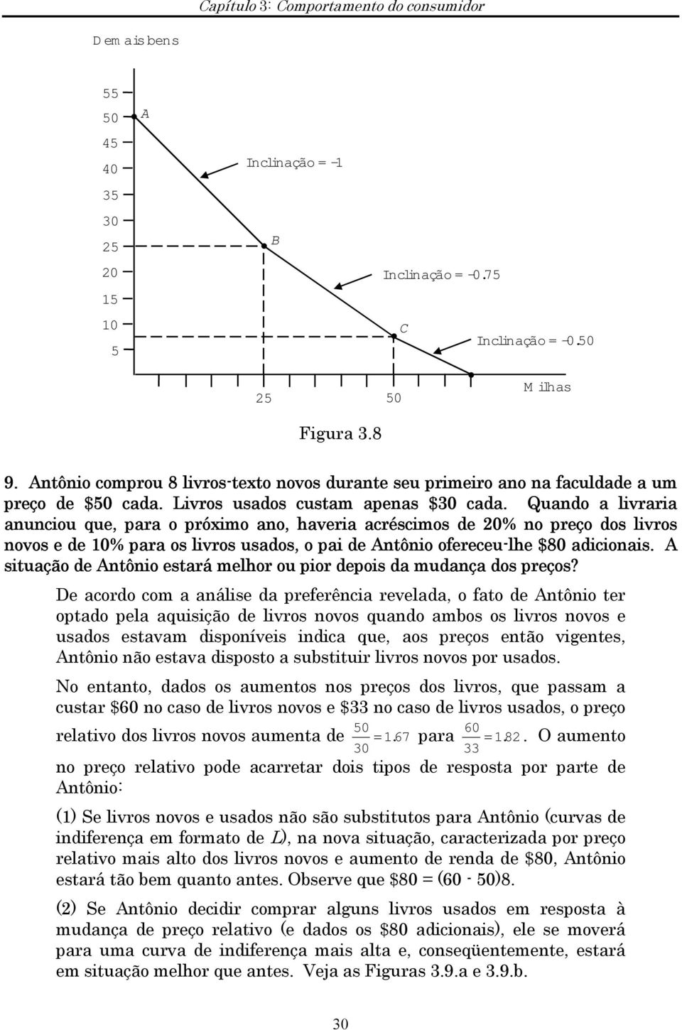 Quando a livraria anunciou que, para o próximo ano, haveria acréscimos de 20% no preço dos livros novos e de 10% para os livros usados, o pai de Antônio ofereceu-lhe $80 adicionais.