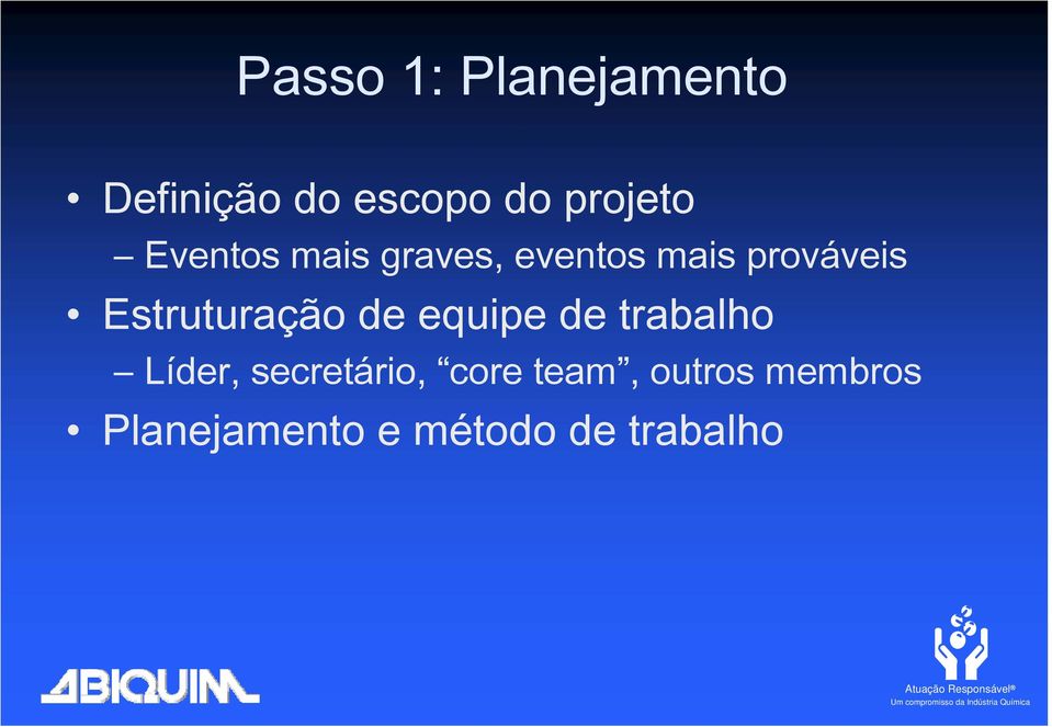 Estruturação de equipe de trabalho Líder,