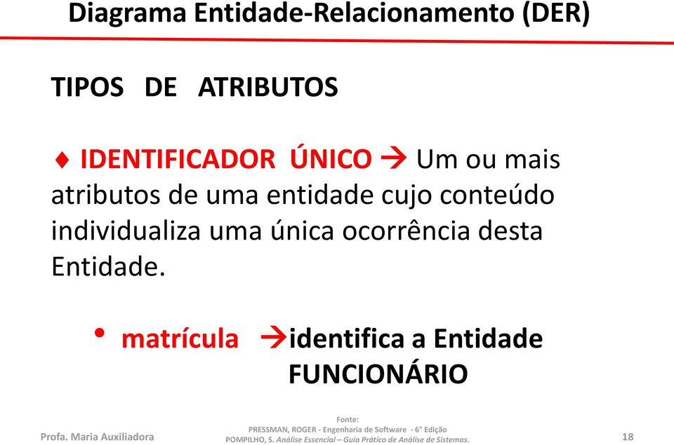 conteúdo individualiza uma única ocorrência desta Entidade.