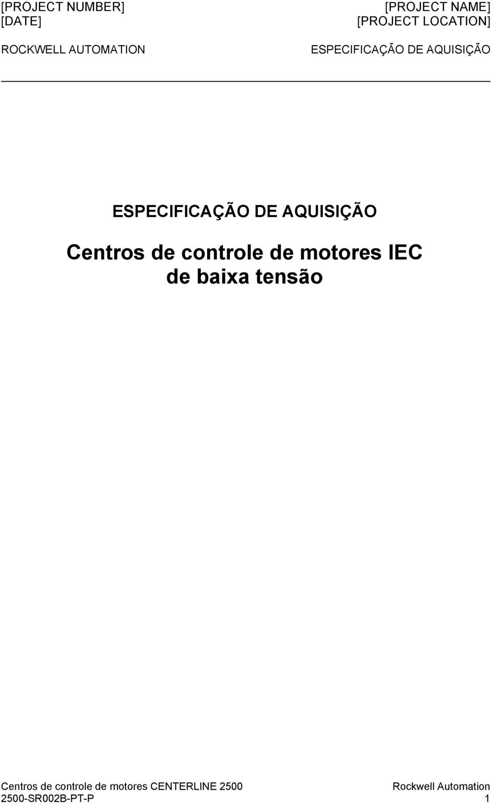 motores IEC de baixa tensão Centros de controle de