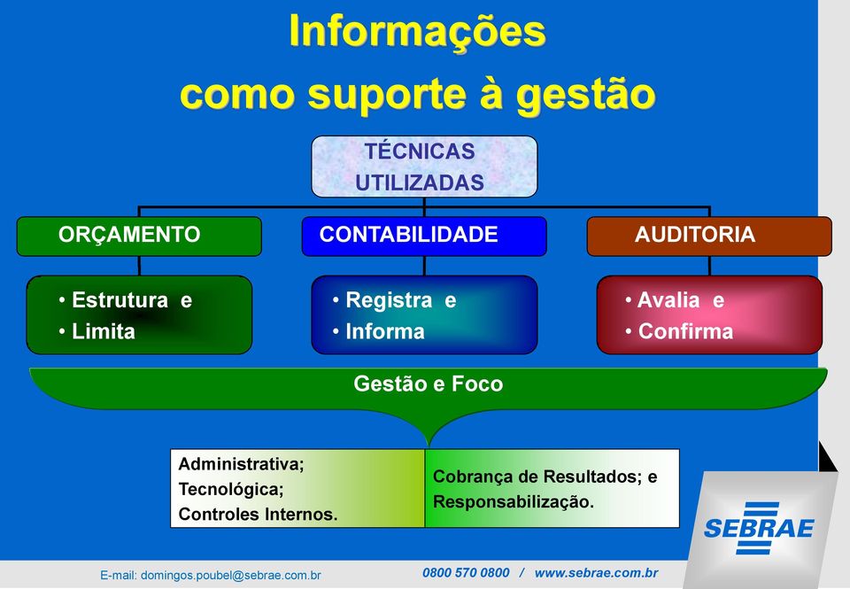 Administrativa; Tecnológica; Controles Internos.