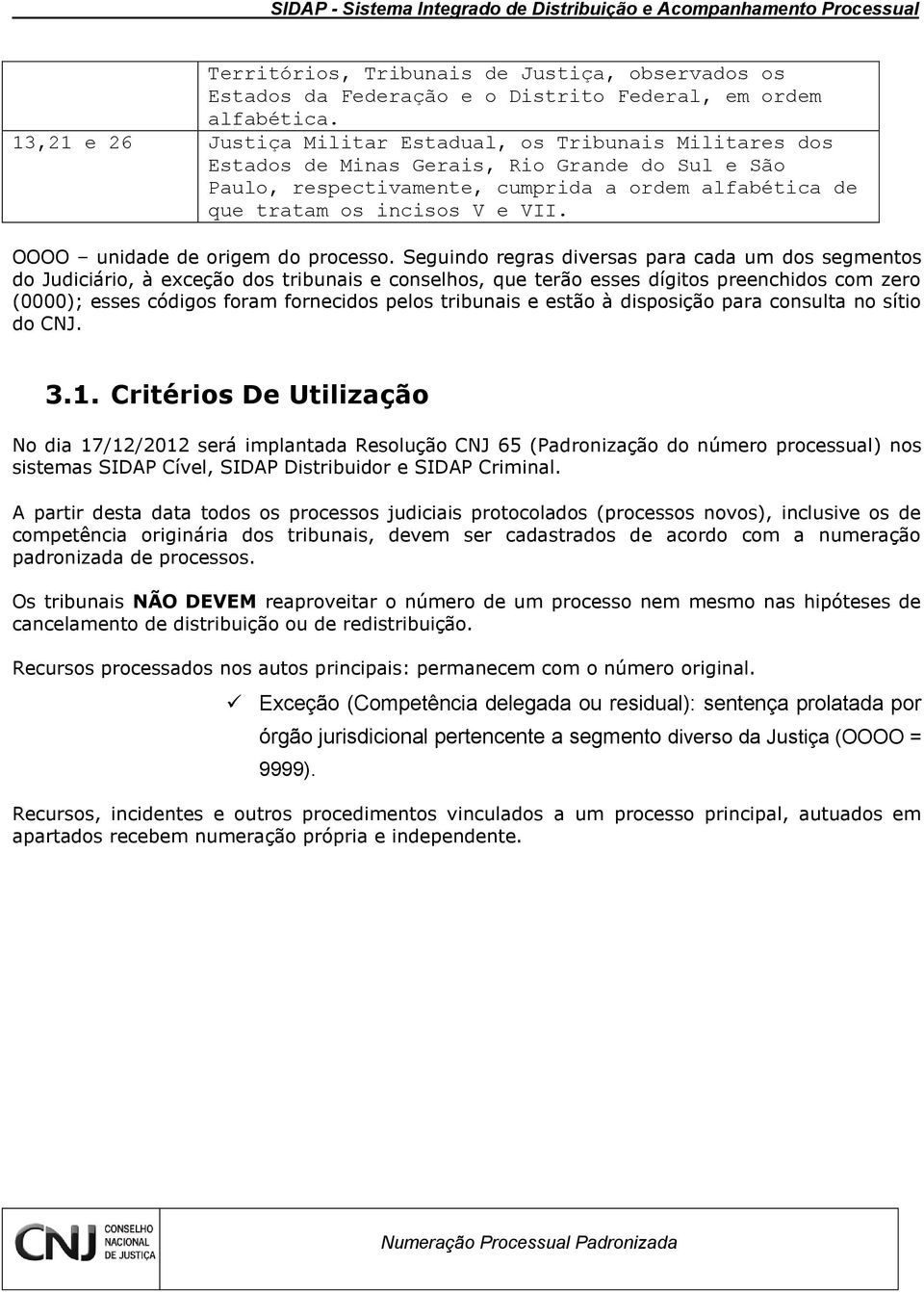 OOOO unidade de origem do processo.