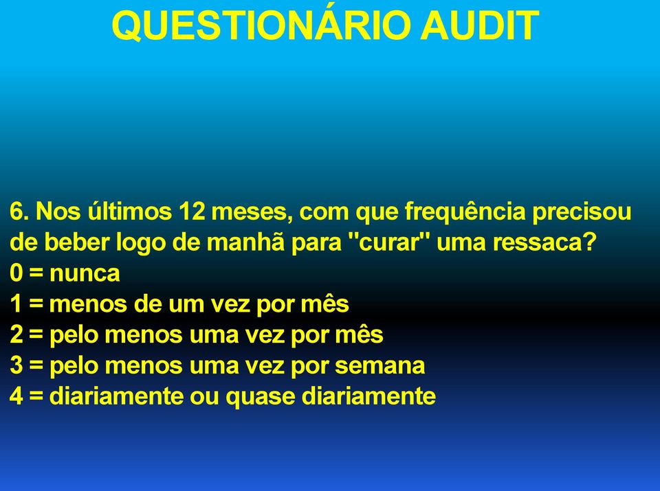 de manhã para "curar" uma ressaca?