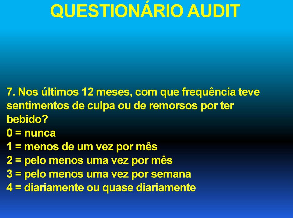 culpa ou de remorsos por ter bebido?