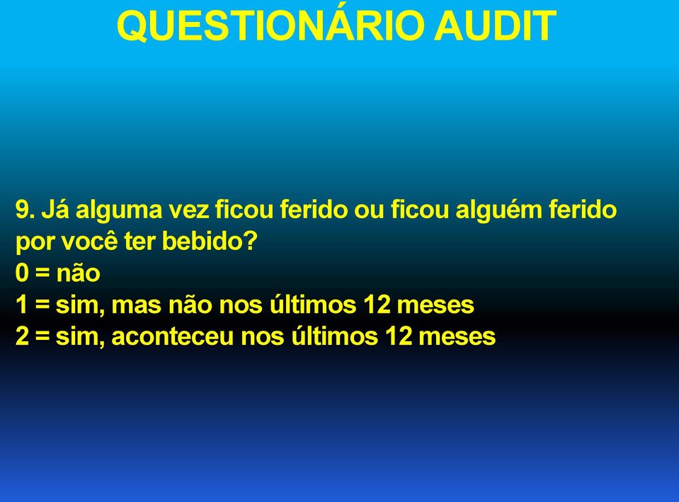 ferido por você ter bebido?