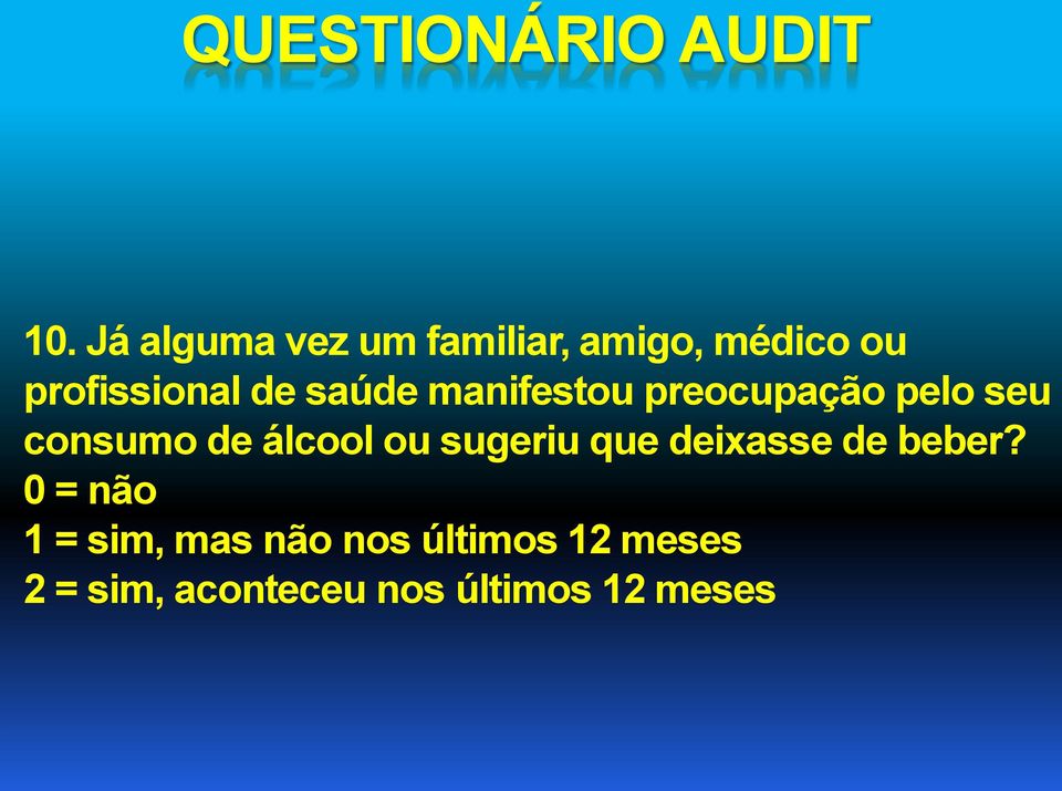 saúde manifestou preocupação pelo seu consumo de álcool ou