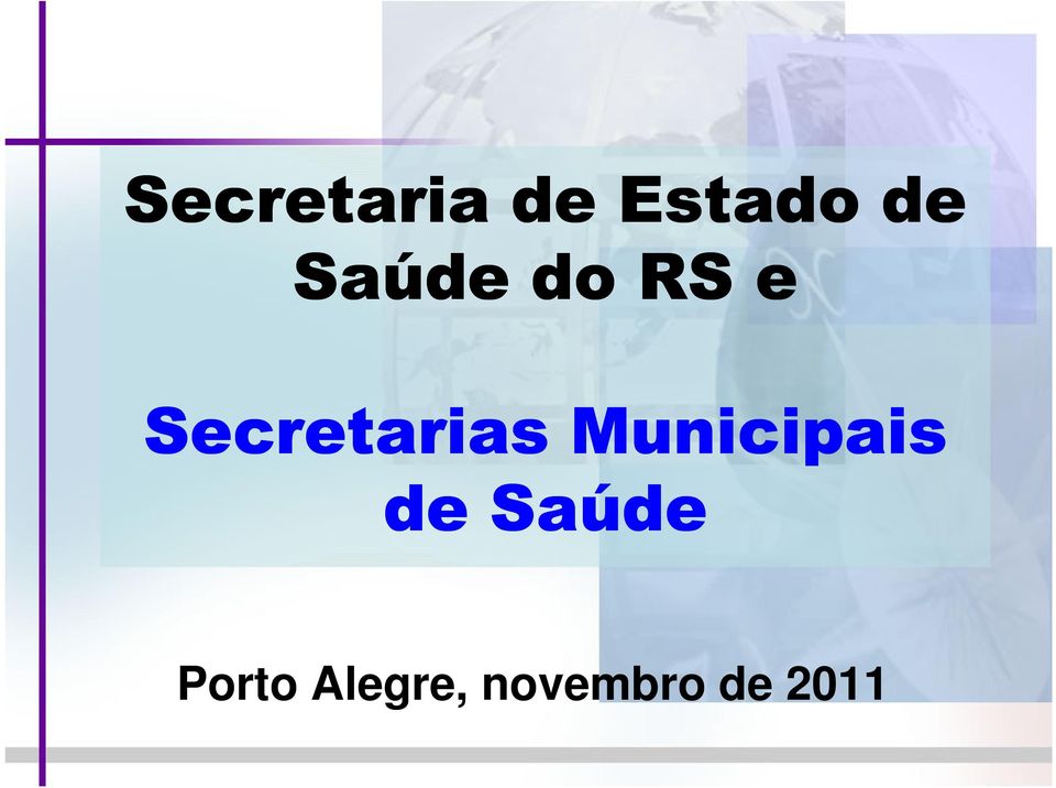 Secretarias Municipais