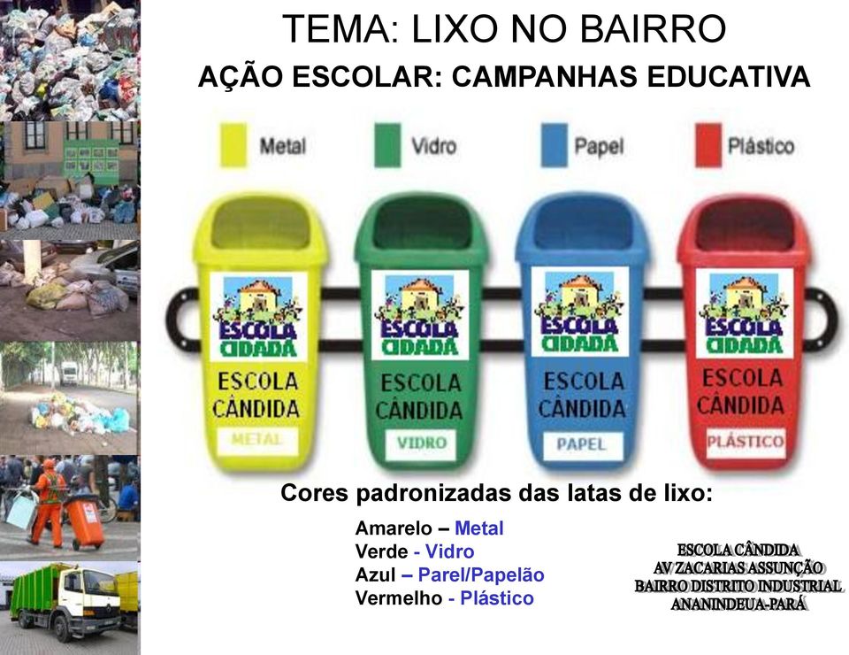 das latas de lixo: Amarelo Metal Verde