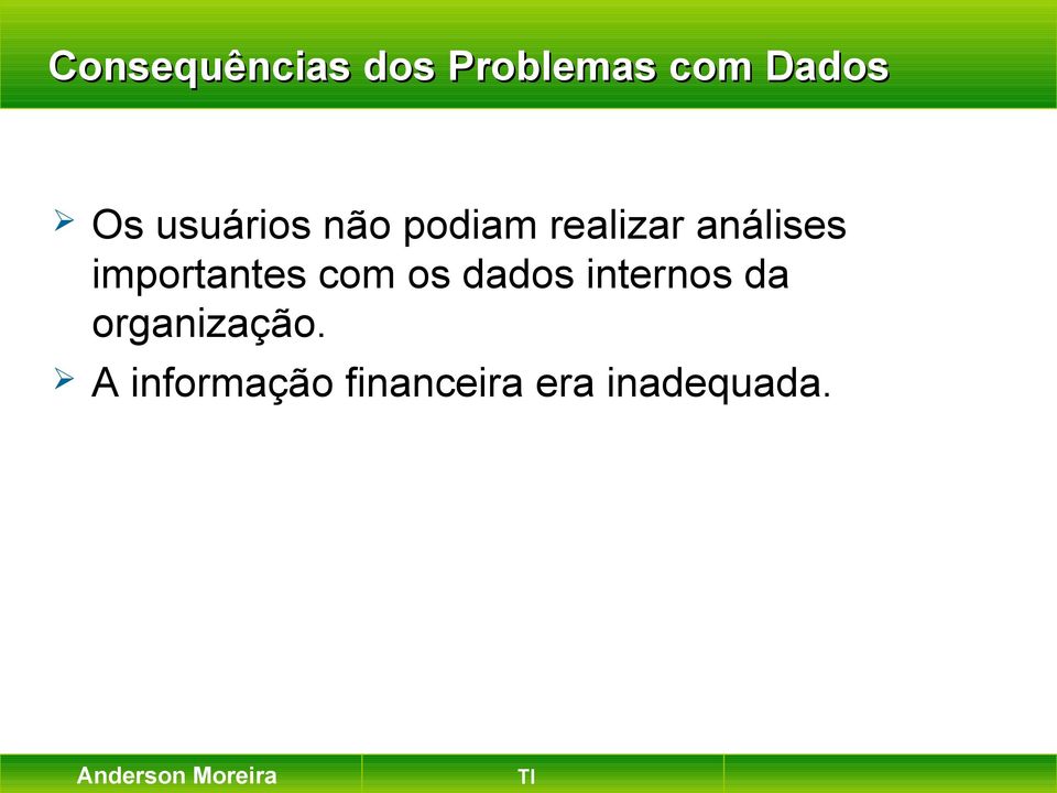 importantes com os dados internos da