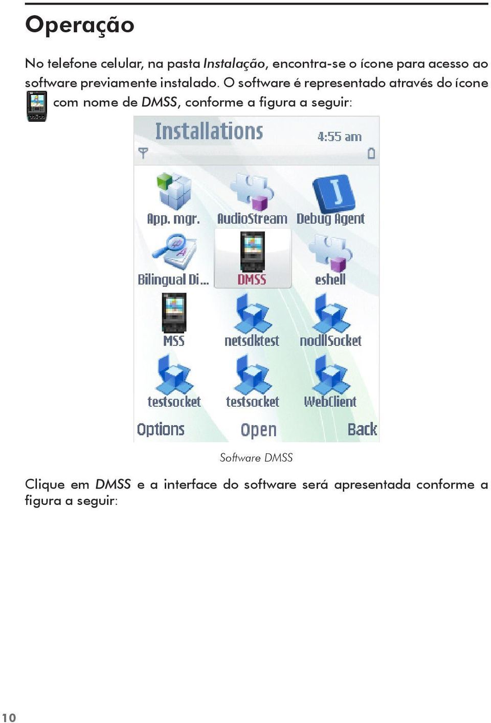 O software é representado através do ícone com nome de DMSS, conforme a