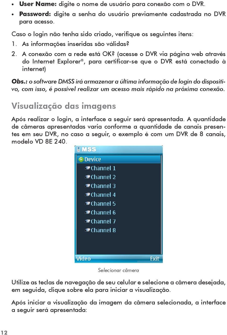 (acesse o DVR via página web através do Internet Explorer, para certificar-se que o DVR está conectado à internet) Obs.