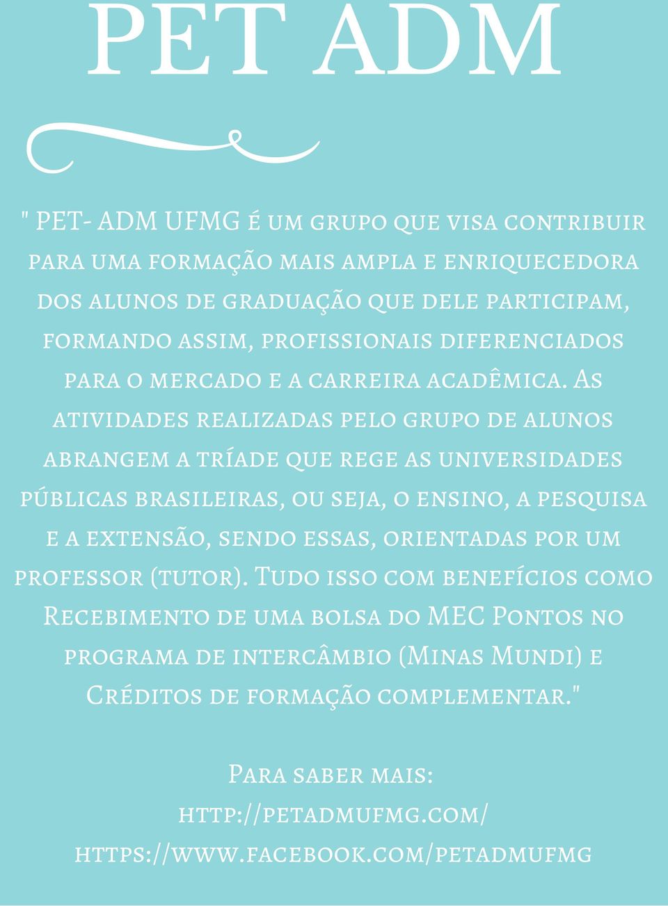 As atividades realizadas pelo grupo de alunos abrangem a tríade que rege as universidades públicas brasileiras, ou seja, o ensino, a pesquisa e a extensão, sendo