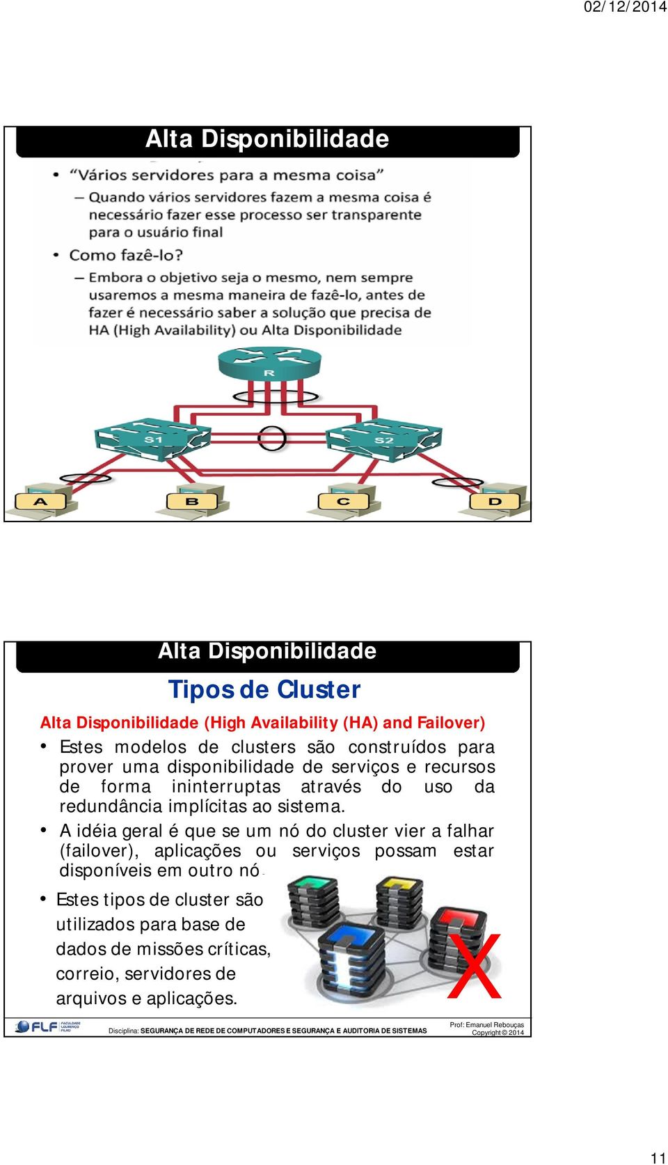 sistema. do uso da A idéia geral é que se um nó do cluster vier a falhar (failover), aplicações ou disponíveis em outro nó.