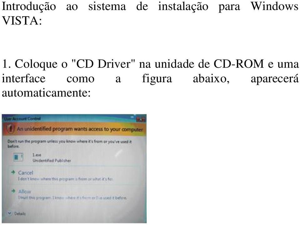 Coloque o "CD Driver" na unidade de