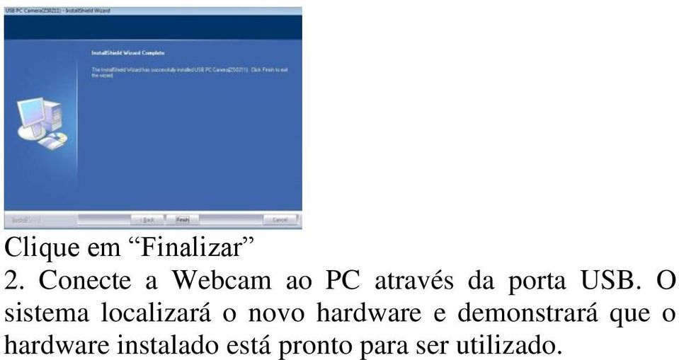 O sistema localizará o novo hardware e