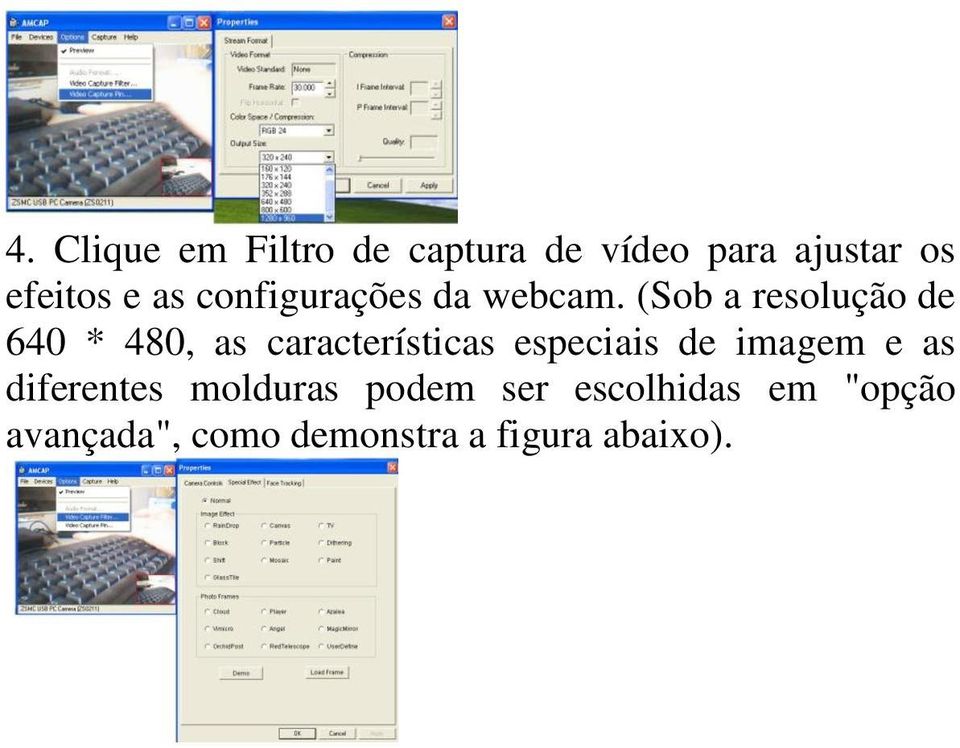 (Sob a resolução de 640 * 480, as características especiais de