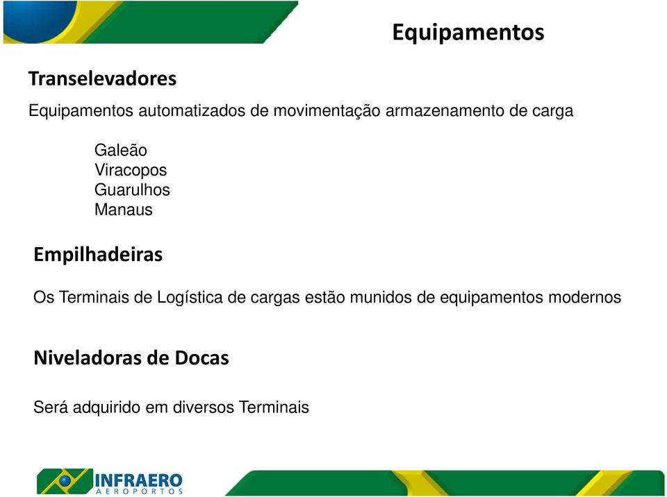 Manaus Empilhadeiras Os Terminais de Logística de cargas estão