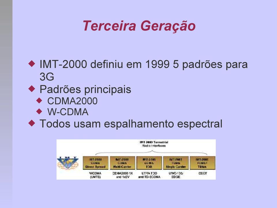 3G Padrões principais CDMA2000