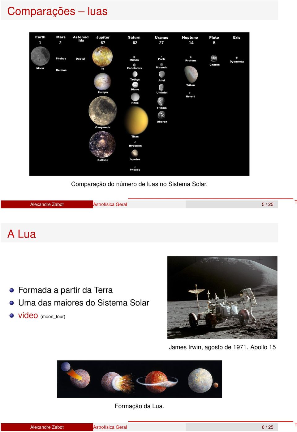 5 / 25 A Lua Formada a partir da rra Uma das maiores