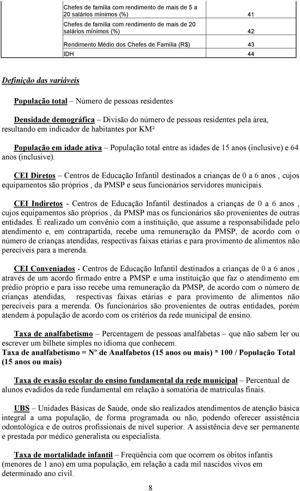 em idade ativa População total entre as idades de 15 anos (inclusive) e 64 anos (inclusive).