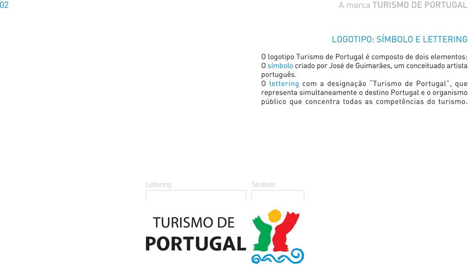 O lettering com a designação Turismo de Portugal, que representa simultaneamente o