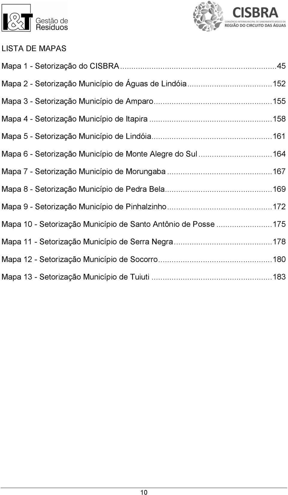 .. 164 Mapa 7 - Setorização Município de Morungaba... 167 Mapa 8 - Setorização Município de Pedra Bela... 169 Mapa 9 - Setorização Município de Pinhalzinho.