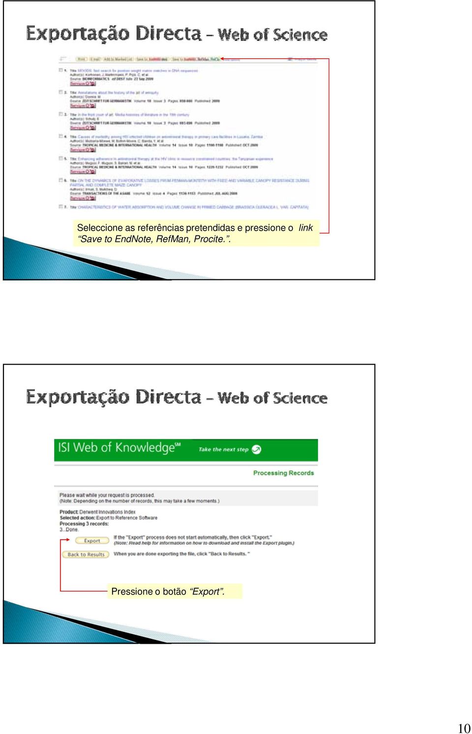 link Save to EndNote, RefMan,
