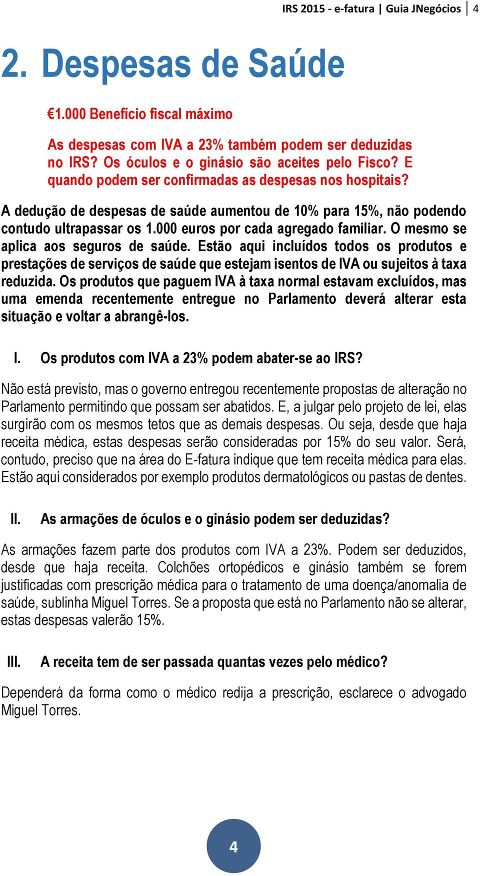IRS E-FATURA. Perguntas e Respostas GUIA JNEGÓCIOS - PDF Free Download