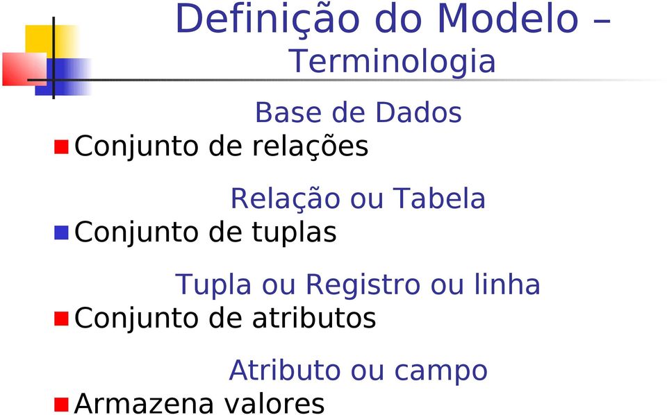 tuplas Tupla ou Registro ou linha