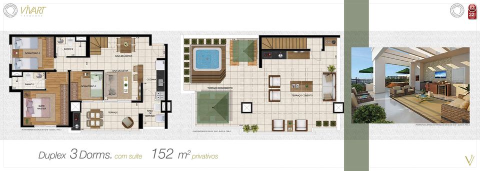 bloco b - final 2 PLANTA superior DO DUPLEX 152 M 2 -