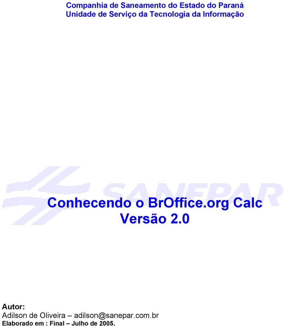 BrOffice.org Calc Versão 2.