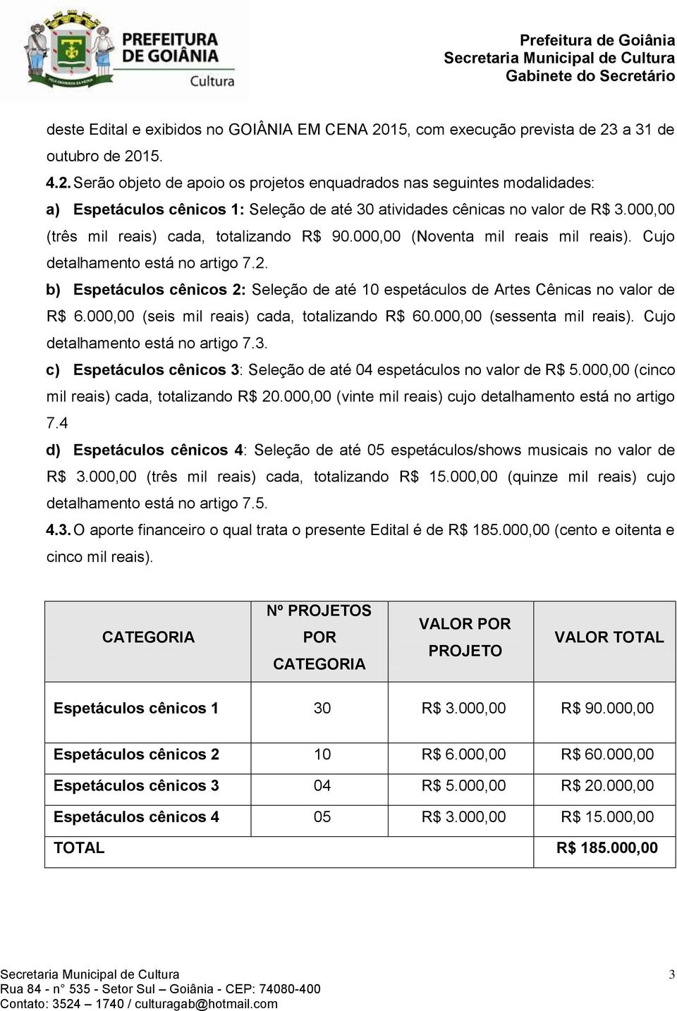 b) Espetáculos cênicos 2: Seleção de até 10 espetáculos de Artes Cênicas no valor de R$ 6.000,00 (seis mil reais) cada, totalizando R$ 60.000,00 (sessenta mil reais).