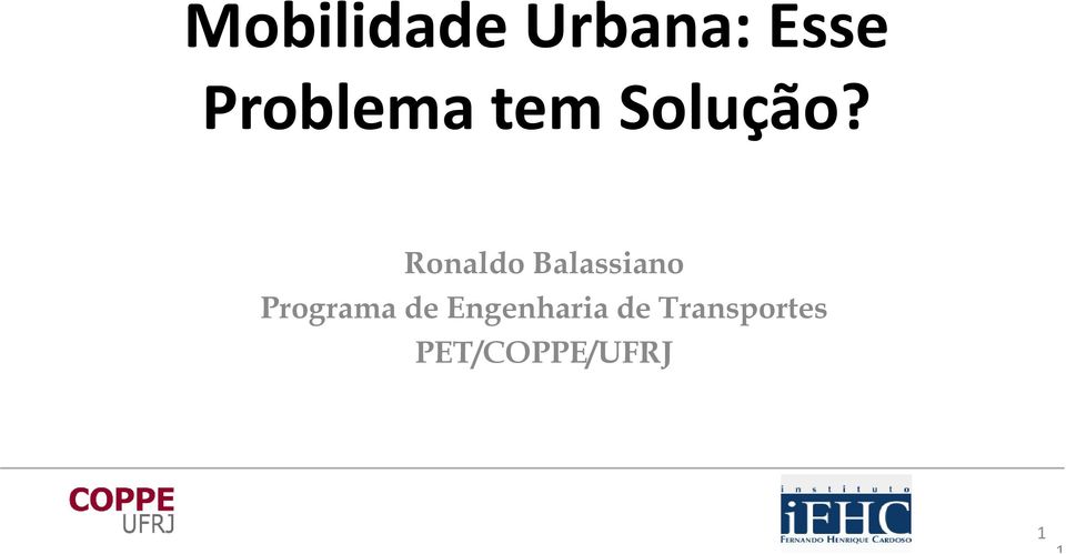 Ronaldo Balassiano Programa de