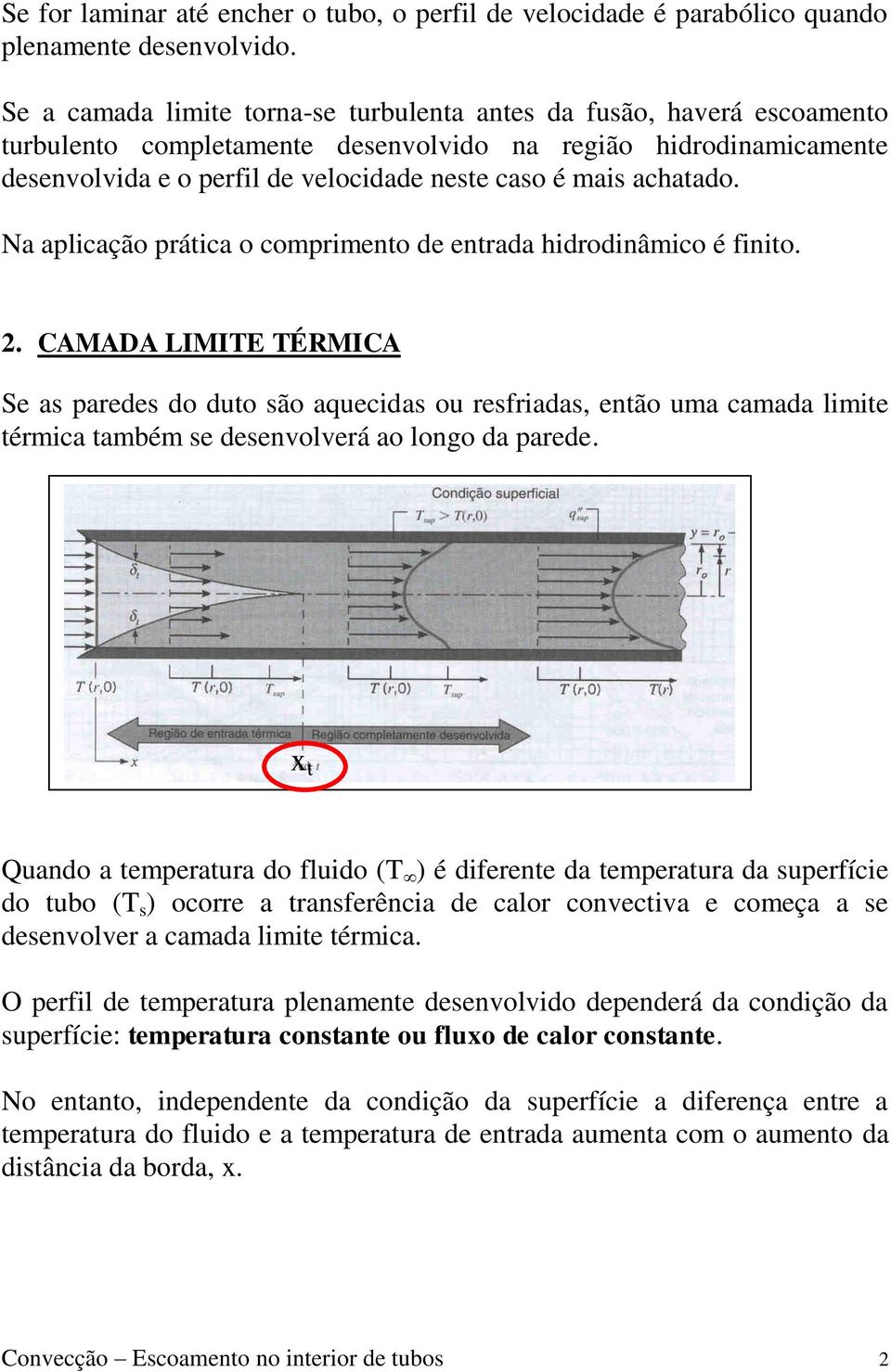 achatado. Na aplicação prática o comprimento de entrada hidrodinâmico é inito. 2.