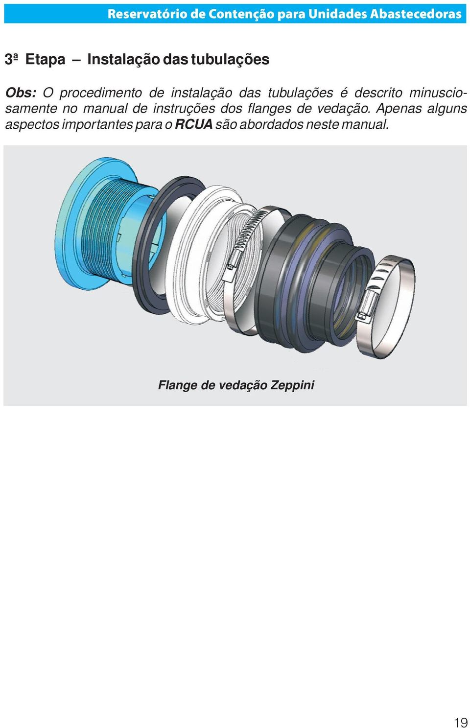 minusciosamente no manual de instruções dos flanges de vedação.