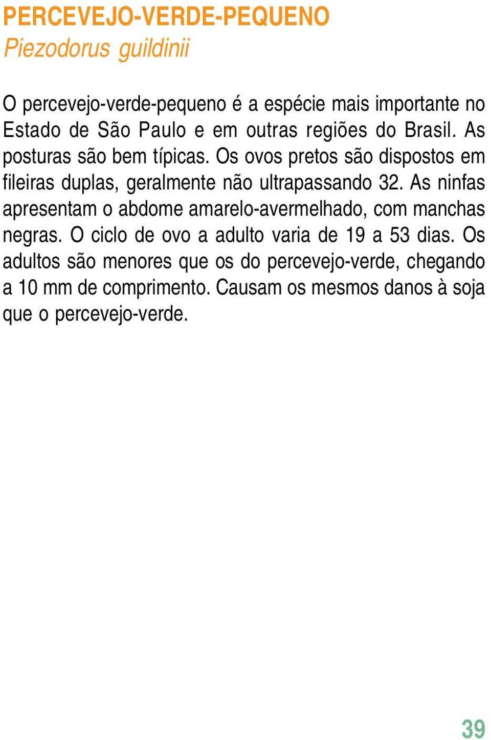 Os ovos pretos são dispostos em fileiras duplas, geralmente não ultrapassando 32.