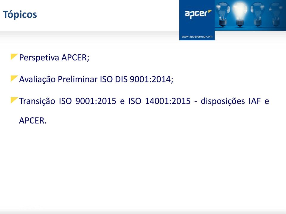 9001:2014; Transição ISO