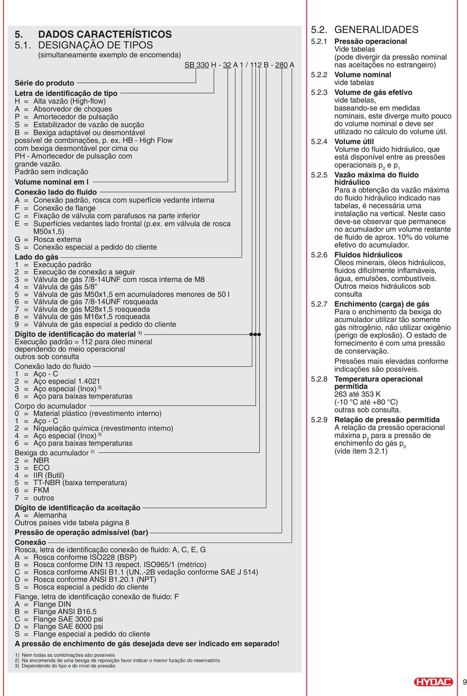 Amortecedor de pulsação S = Estabilizador de vazão de sucção B = Bexiga adaptável ou desmontável possível de combinações, p. ex.