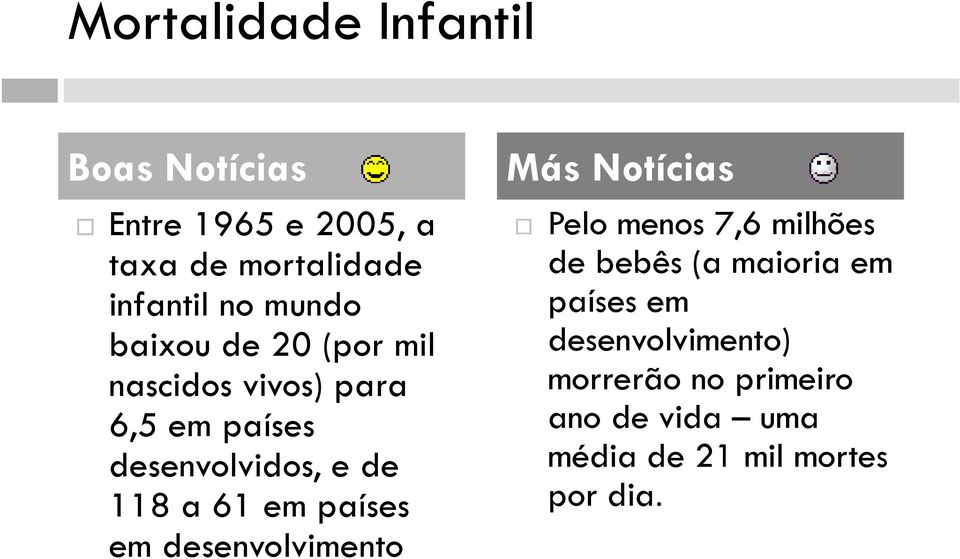 61 em países em desenvolvimento Más Notícias Pelo menos 7,6 milhões de bebês (a maioria em