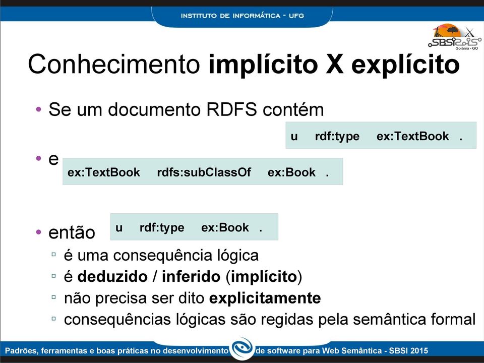 então é uma consequência lógica u rdf:type ex:book.