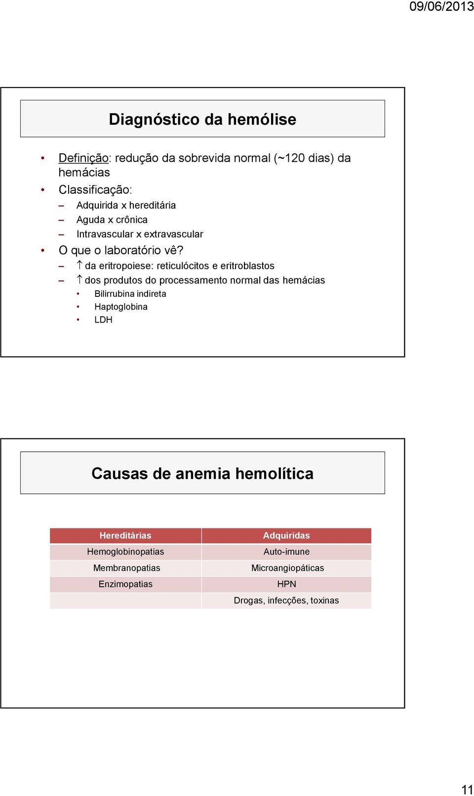 da eritropoiese: reticulócitos e eritroblastos dos produtos do processamento normal das hemácias Bilirrubina indireta