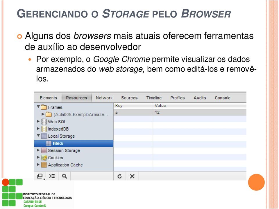 desenvolvedor Por exemplo, o Google Chrome permite