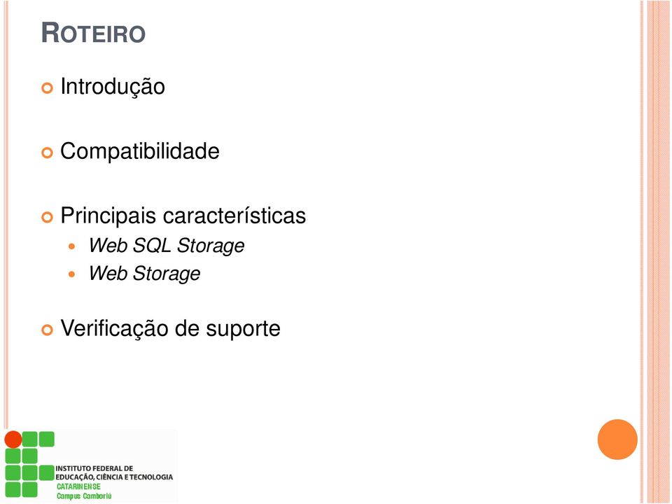 características Web SQL