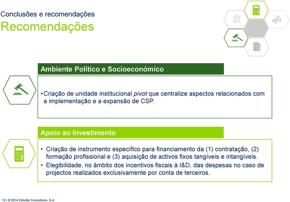 Apoio ao Investimento Criação de instrumento específico para financiamento da (1) contratação, (2) formação profissional e (3) aquisição