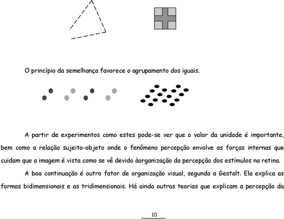 fenômeno percepção envolve as forças internas que cuidam que a imagem é vista como se vê devido àorganização da percepção dos